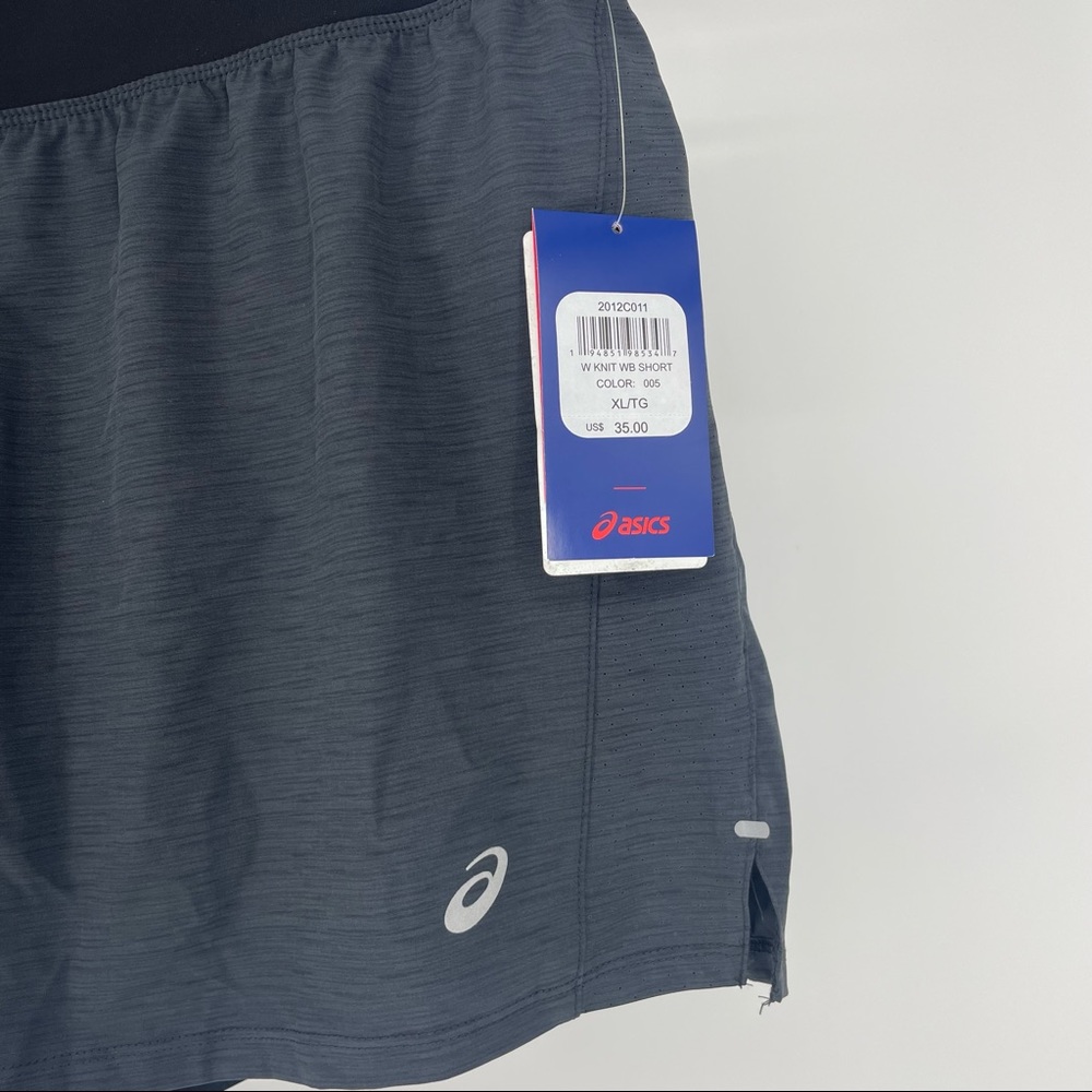 ASICS NWT WOMEN’S KNIT GRAY ATHLETIC SHORTS EXTRA LARGE LINED - Picture 3 of 5